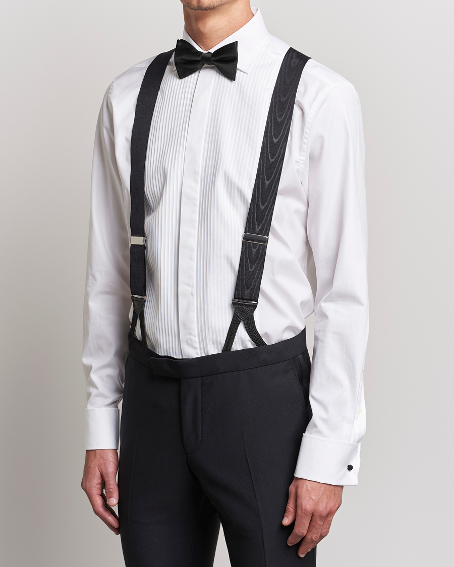 Herren | Albert Thurston Moiré Braces 40mm Black | Albert Thurston | Moiré Braces 40mm Black