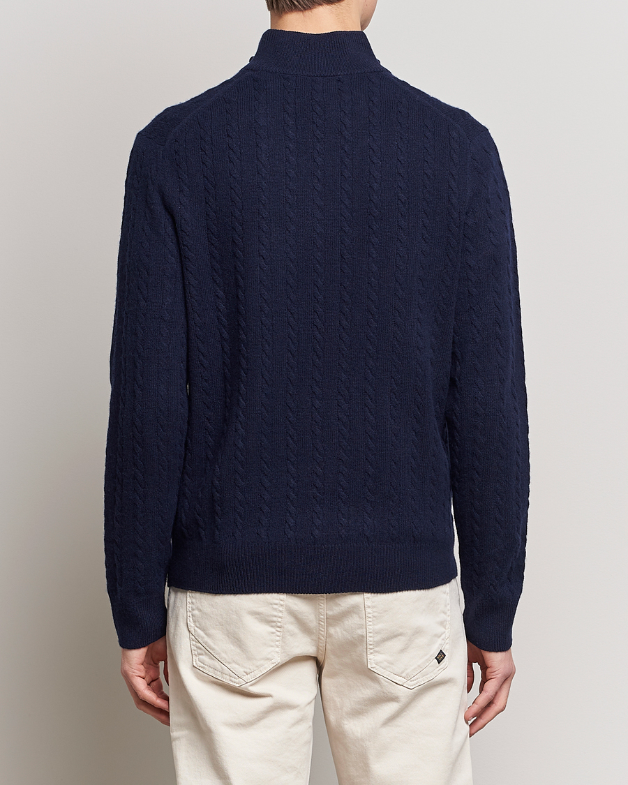 Herren | Pullover | Polo Ralph Lauren | Cotton/Wool Cable Half-Zip Hunter Navy