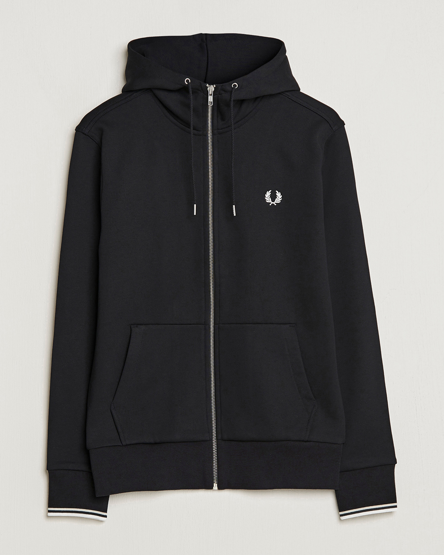 Herren | Pullover | Fred Perry | Full Zip Hooded Sweatshirt Black