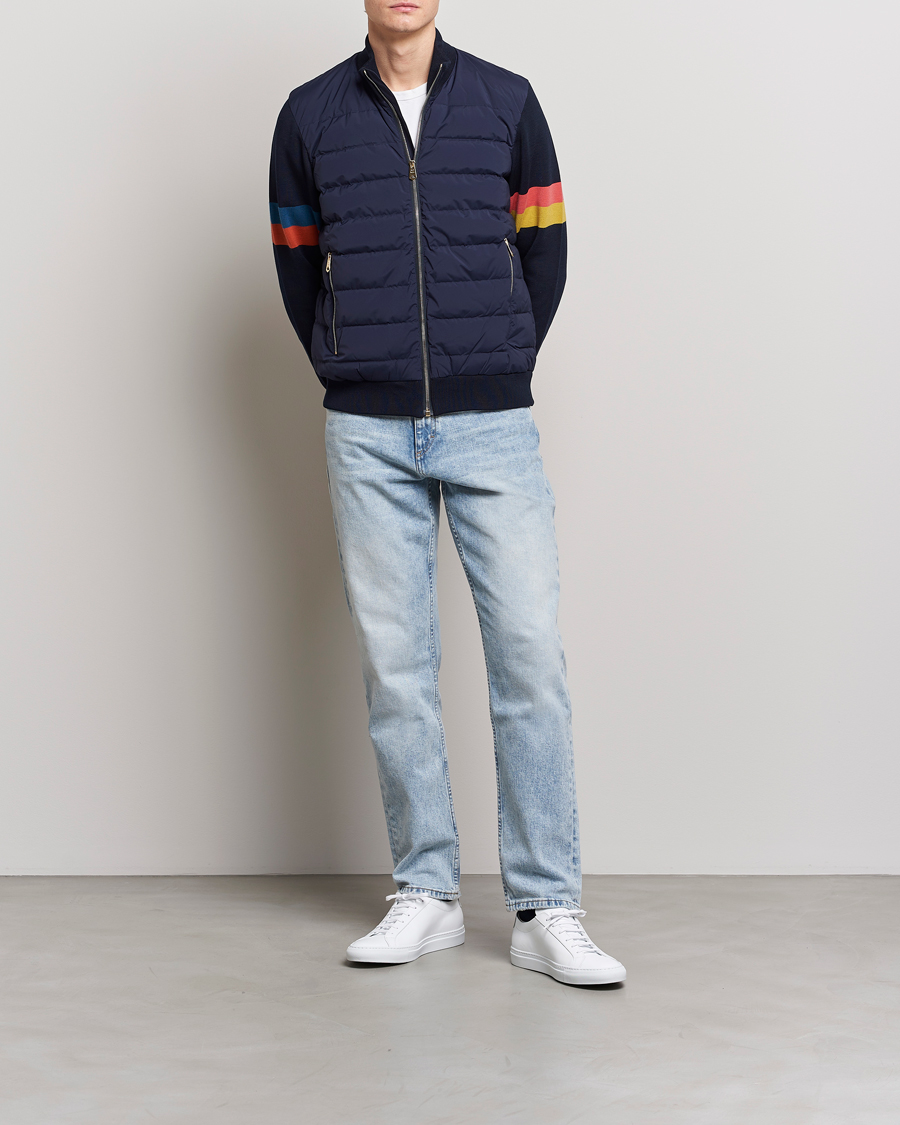 Herren | Jacken | Paul Smith | Knitted Hybrid Down Jacket Navy