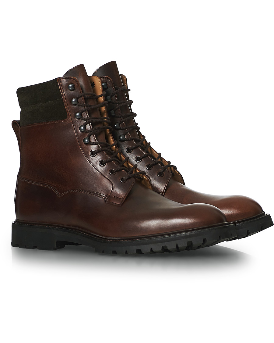Herren | Crockett & Jones Ross Boot Vibram Sole Dark Brown Waxed Calf | Crockett & Jones | Ross Boot Vibram Sole Dark Brown Waxed Calf