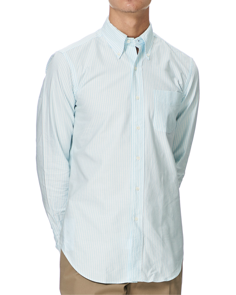 Herren | Hemden | Kamakura Shirts | Slim Fit Oxford BD Sport Shirt Light Blue Stripe