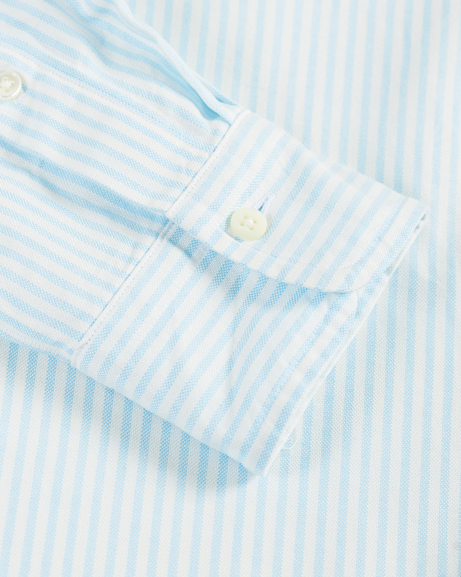 Herren | Hemden | Kamakura Shirts | Slim Fit Oxford BD Sport Shirt Light Blue Stripe