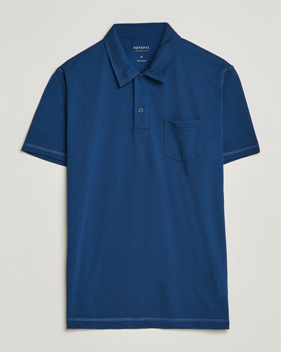 Herren | Poloshirts | Sunspel | Active Pique Polo Navy