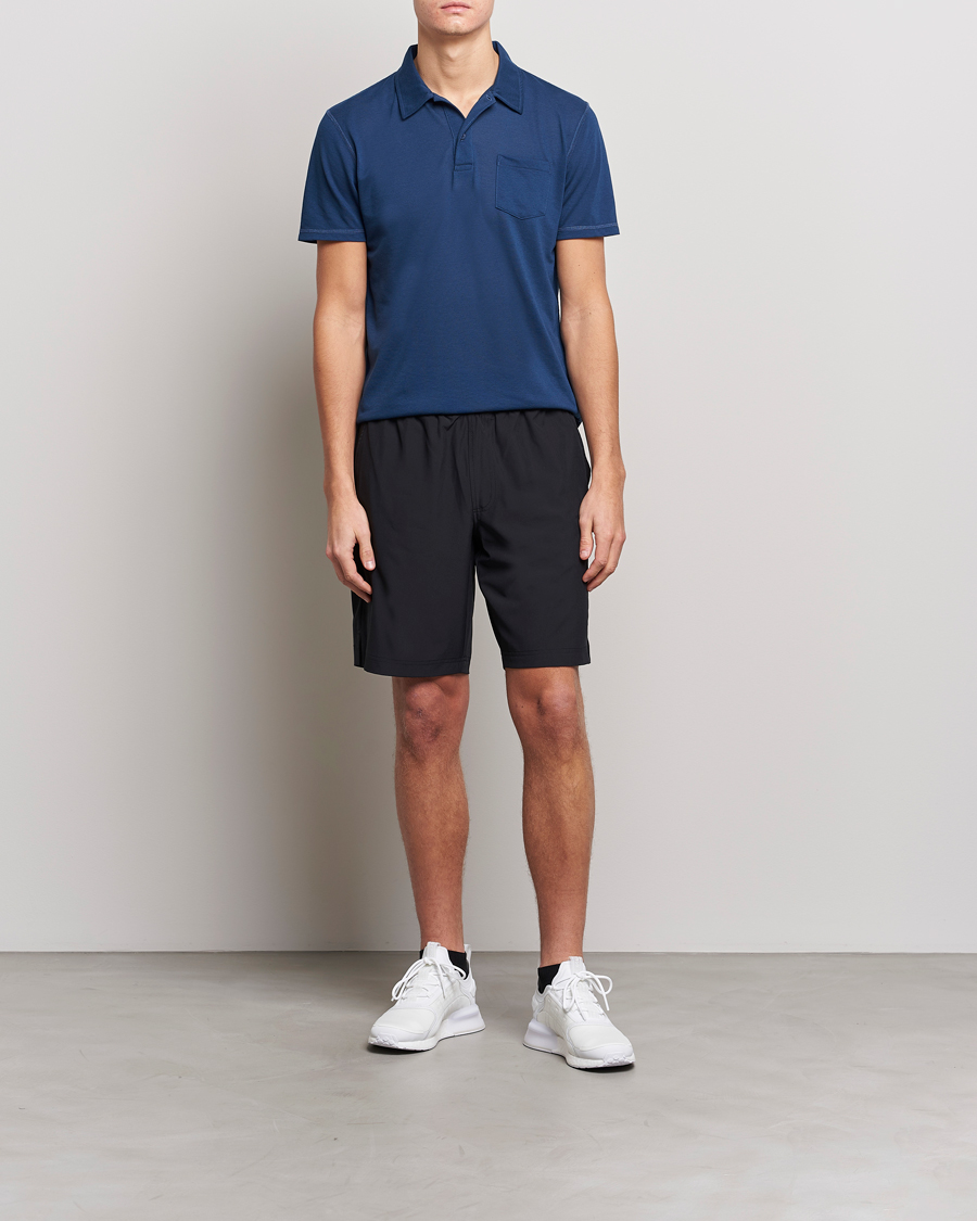 Herren | Poloshirts | Sunspel | Active Pique Polo Navy