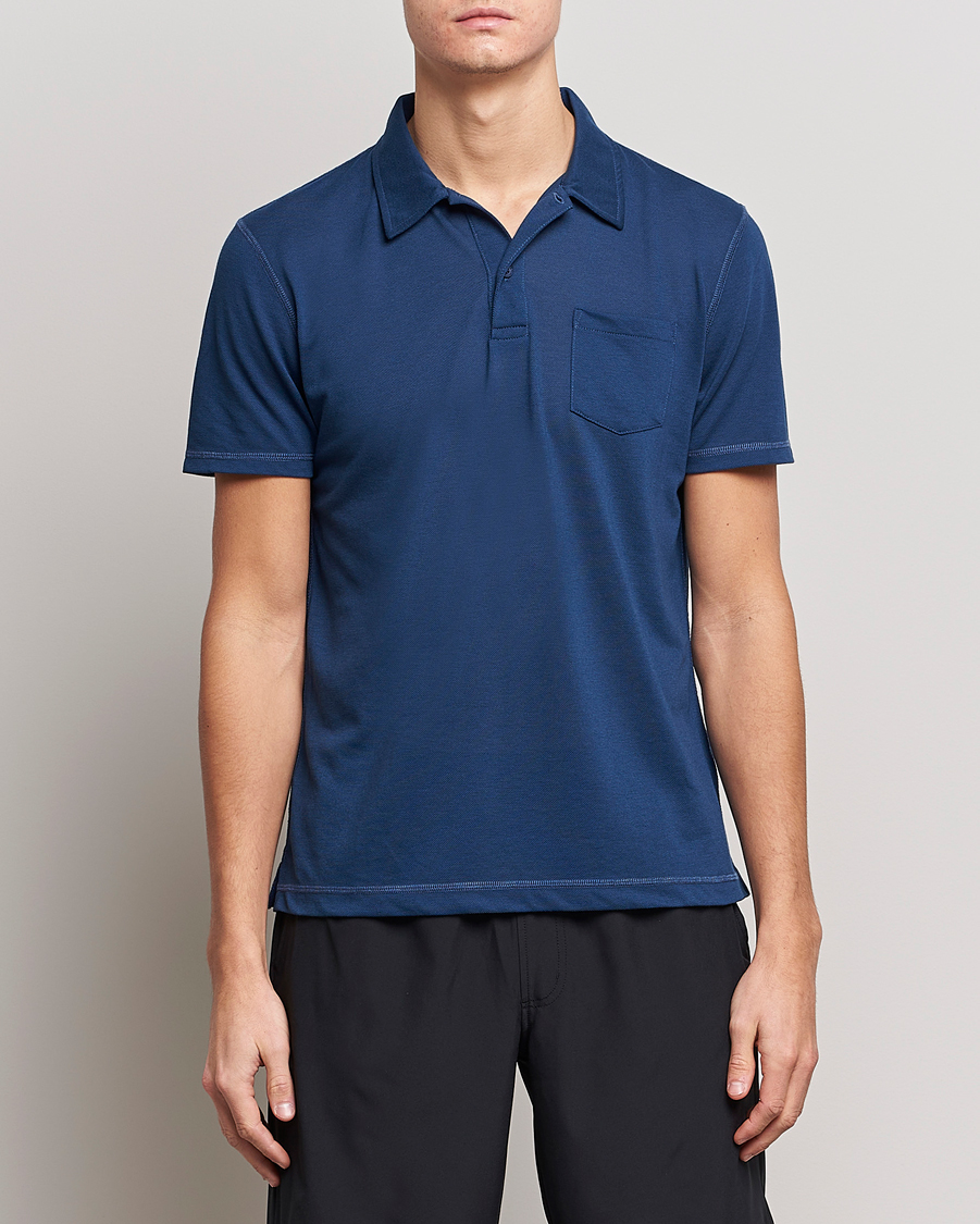 Herren | Poloshirts | Sunspel | Active Pique Polo Navy