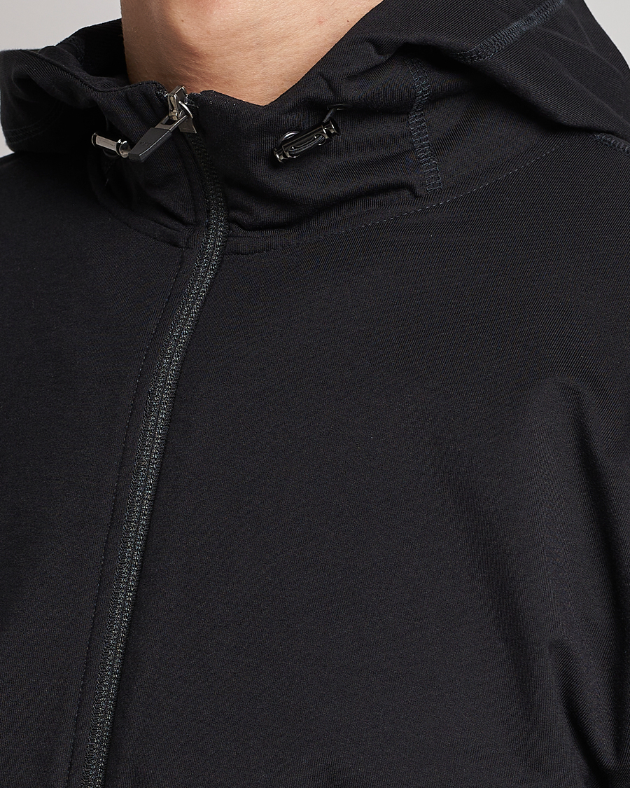 Herren | Pullover | Sunspel | Active Full Zip Hood Black