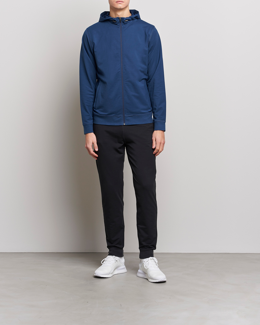 Herren | Pullover | Sunspel | Active Full Zip Hood Navy