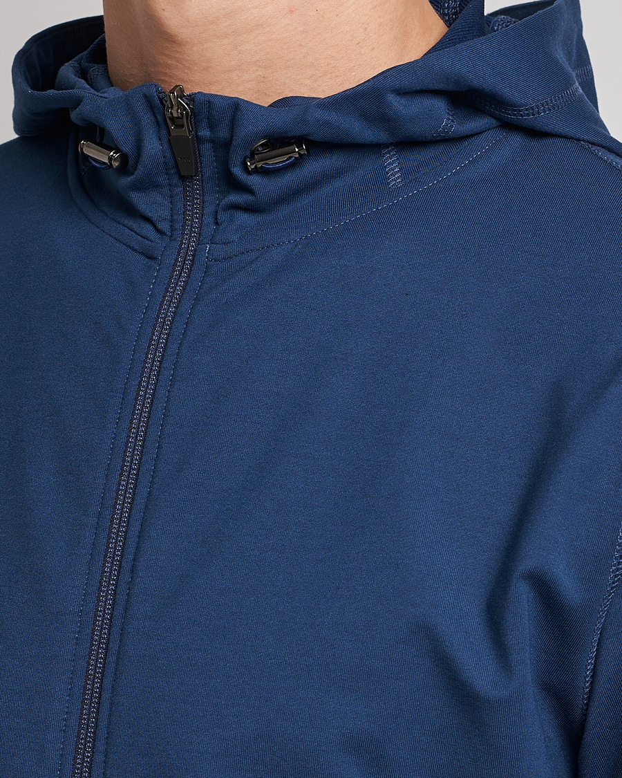Herren | Pullover | Sunspel | Active Full Zip Hood Navy
