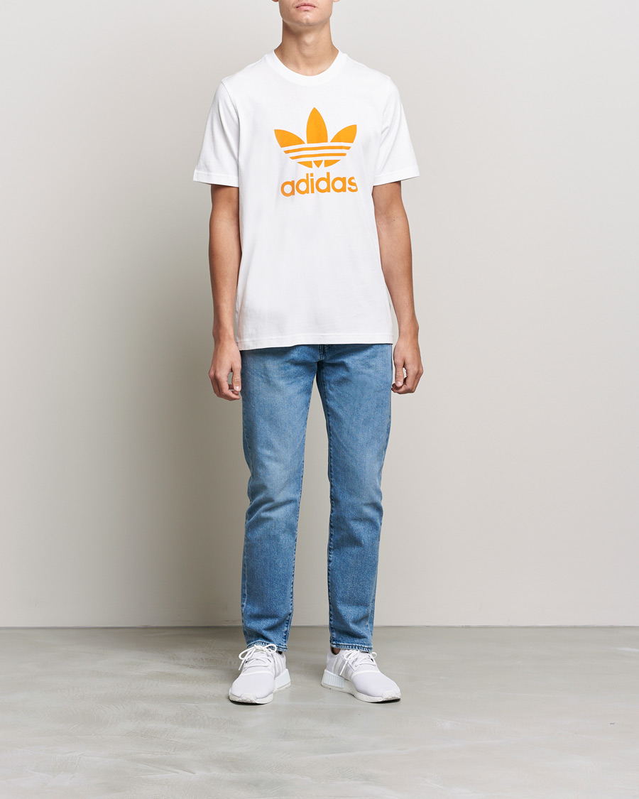 Herren | T-Shirts | adidas Originals | Trefoil Crew Neck Tee White/Orange