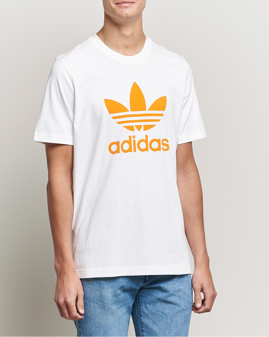 Herren | T-Shirts | adidas Originals | Trefoil Crew Neck Tee White/Orange