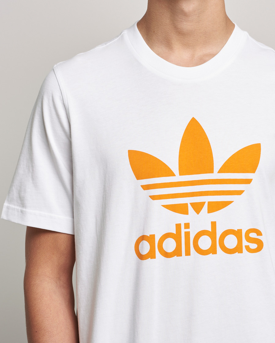 Herren | T-Shirts | adidas Originals | Trefoil Crew Neck Tee White/Orange