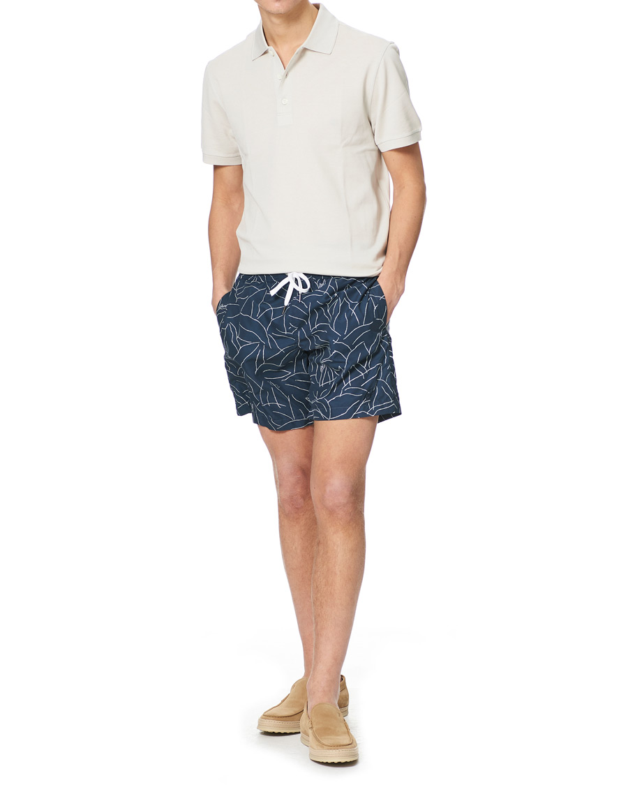 Herren | Badehosen | Brioni | Foliage Print Swim Trunks Navy