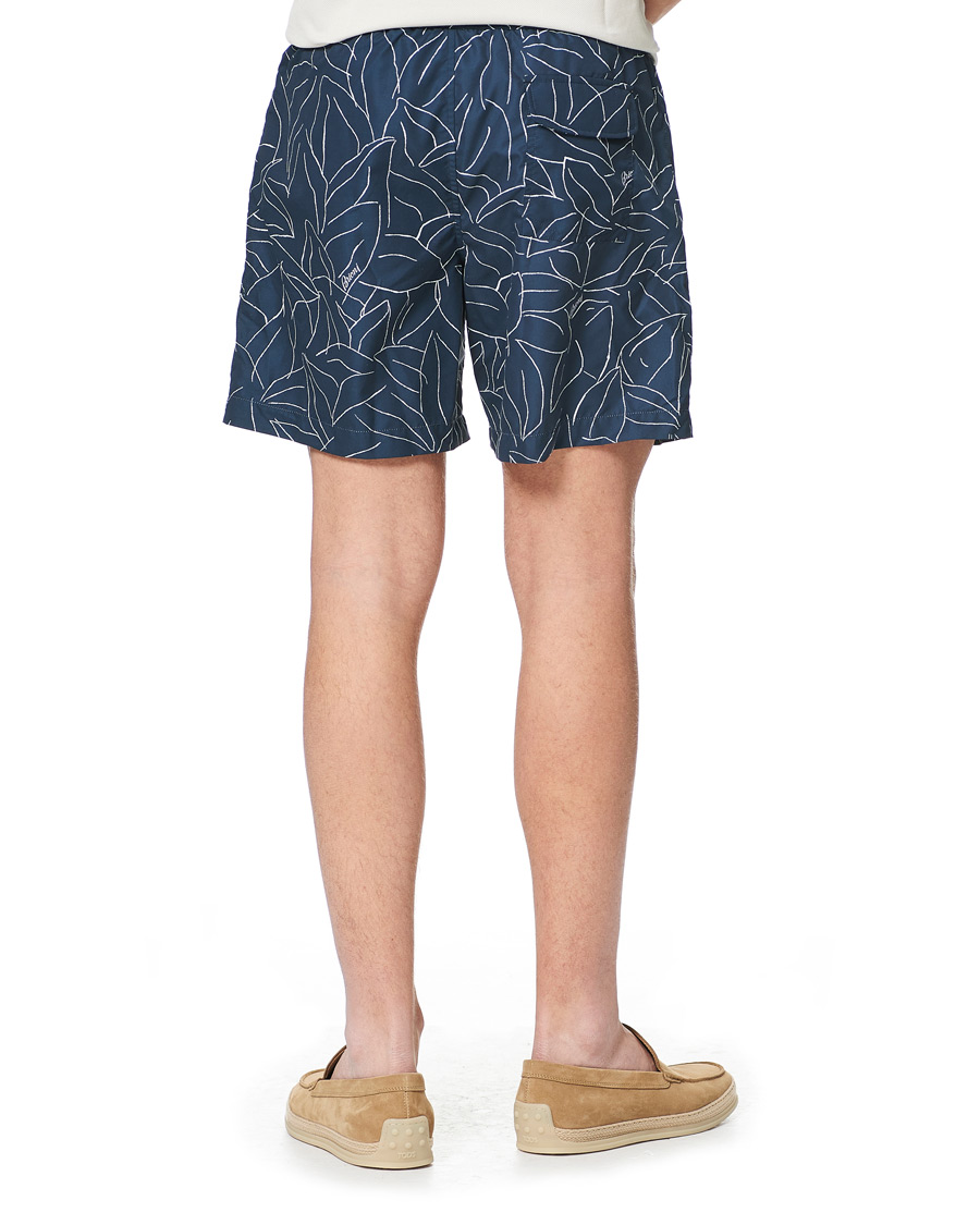 Herren | Badehosen | Brioni | Foliage Print Swim Trunks Navy