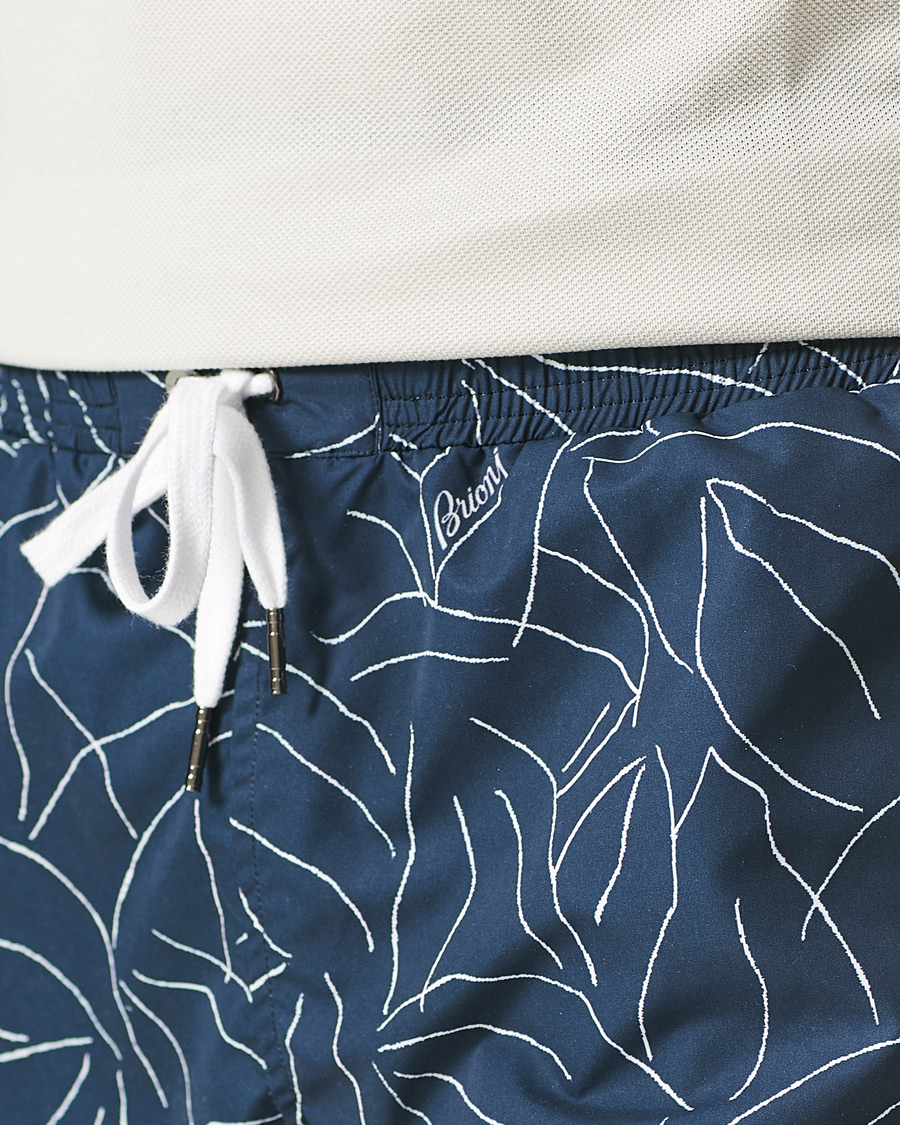 Herren | Badehosen | Brioni | Foliage Print Swim Trunks Navy