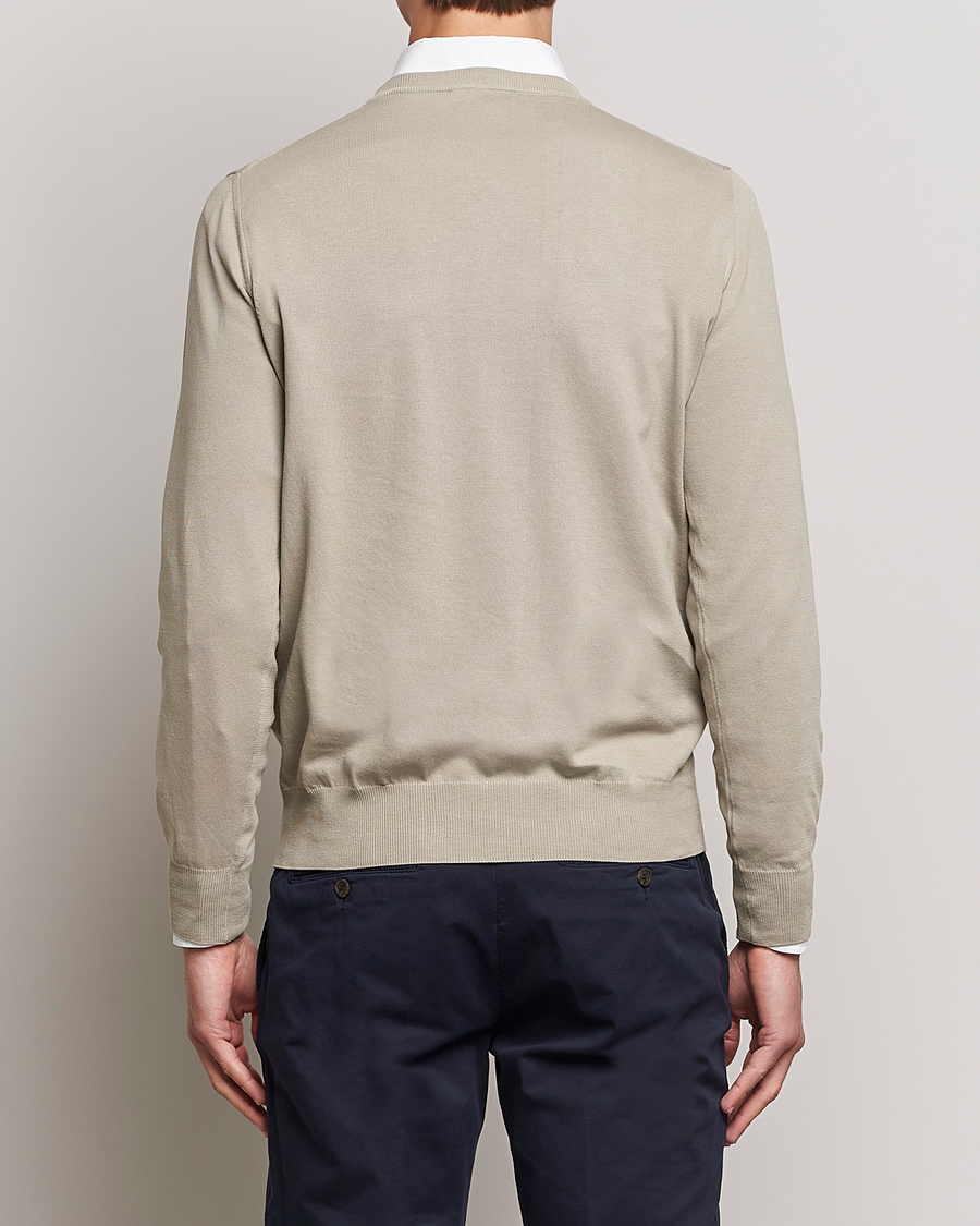 Herren | Pullover | Canali | Cotton Crew Neck Pullover Sage
