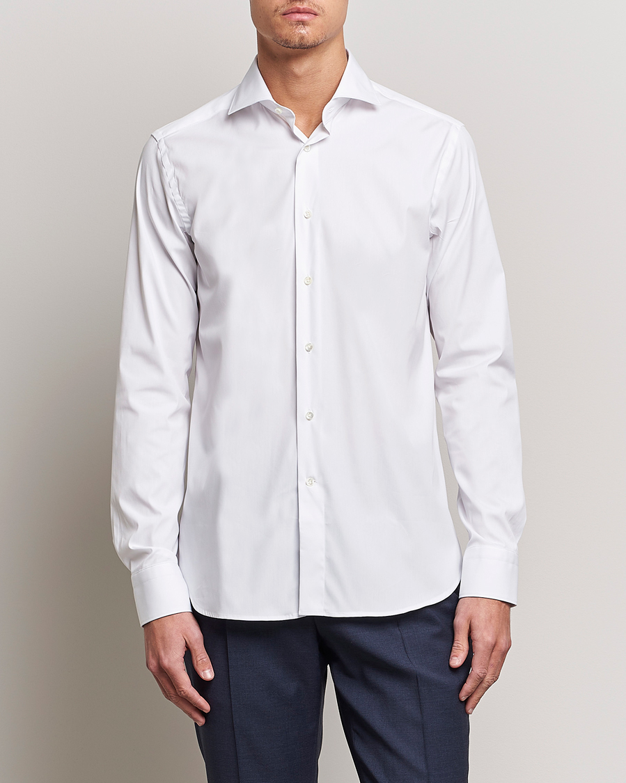 Herren | Formelle Hemden | Canali | Slim Fit Cotton/Stretch Shirt White