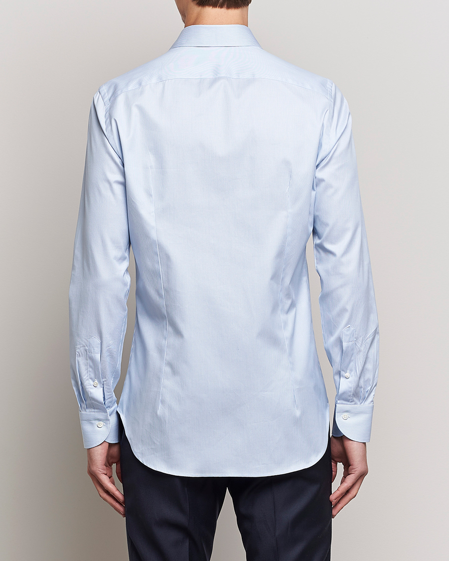 Herren | Hemden | Canali | Slim Fit Striped Cotton Shirt Light Blue