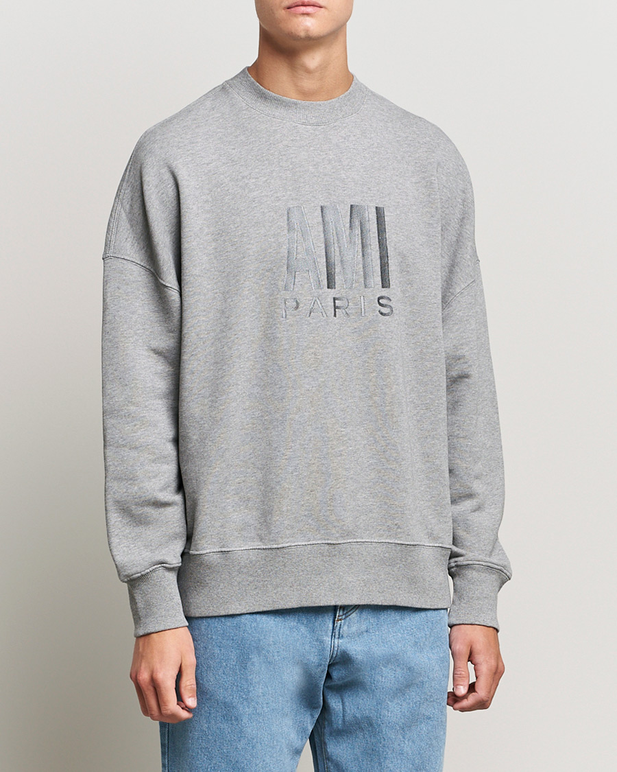 Herren | Pullover | AMI | Oversize Logo Sweatshirt Heather Grey