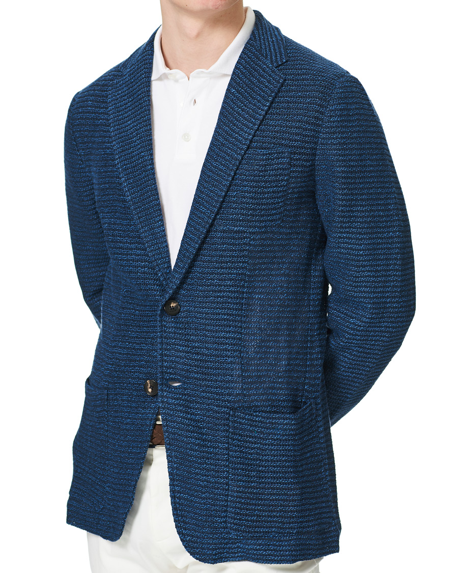 Herren | Sakkos | Etro | Jacquard Jersey Blazer Navy