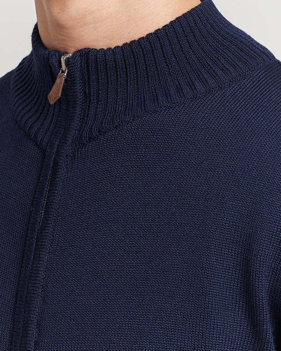 Herren | Pullover | Stenströms | Chunky Merino Full Zip Cardigan Navy