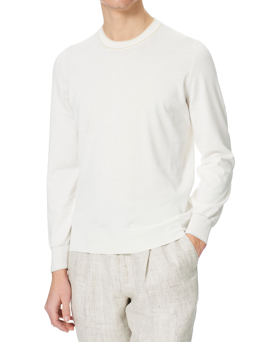 Herren | Pullover | Brunello Cucinelli | Contrast Collar Crew Neck Sweater Panama