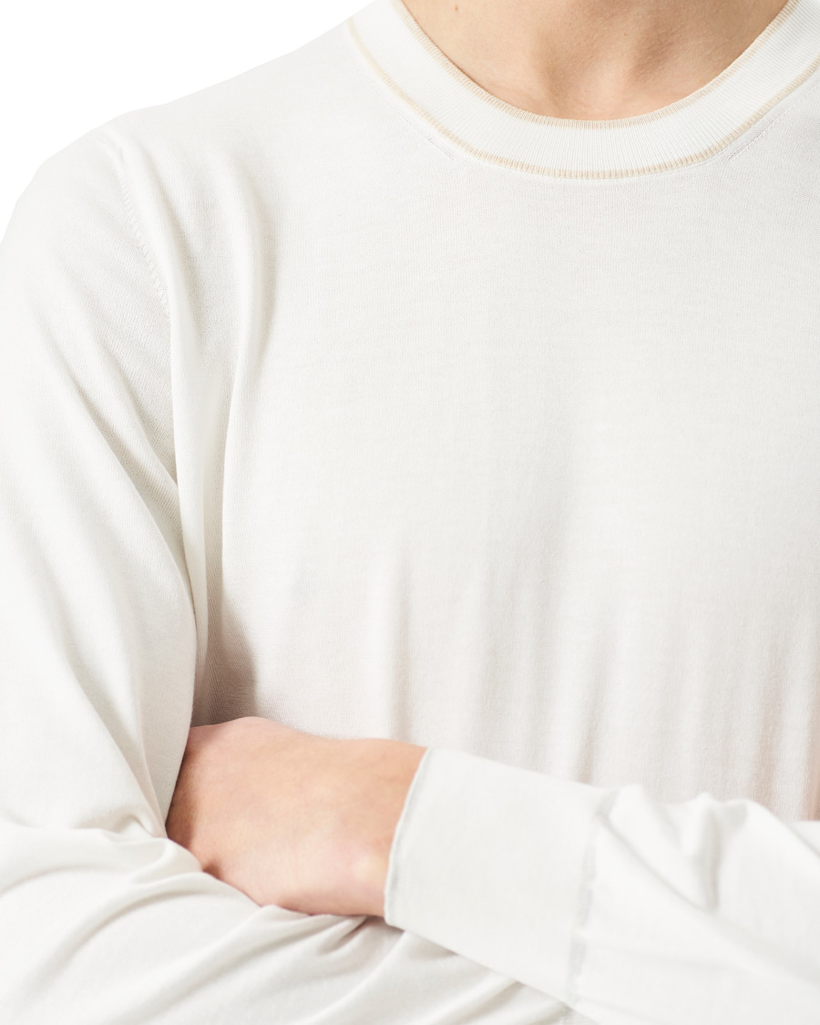 Herren | Pullover | Brunello Cucinelli | Contrast Collar Crew Neck Sweater Panama