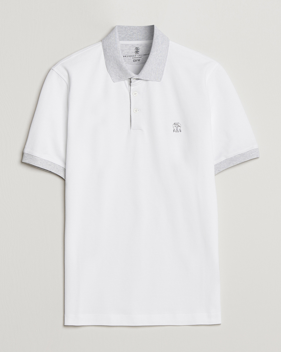 Herren | Poloshirts | Brunello Cucinelli | Short Sleeve Polo Piquet White