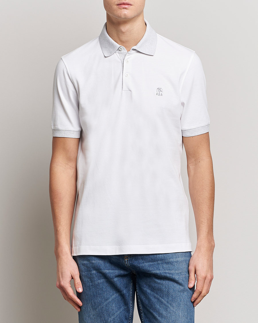 Herren | Poloshirts | Brunello Cucinelli | Short Sleeve Polo Piquet White