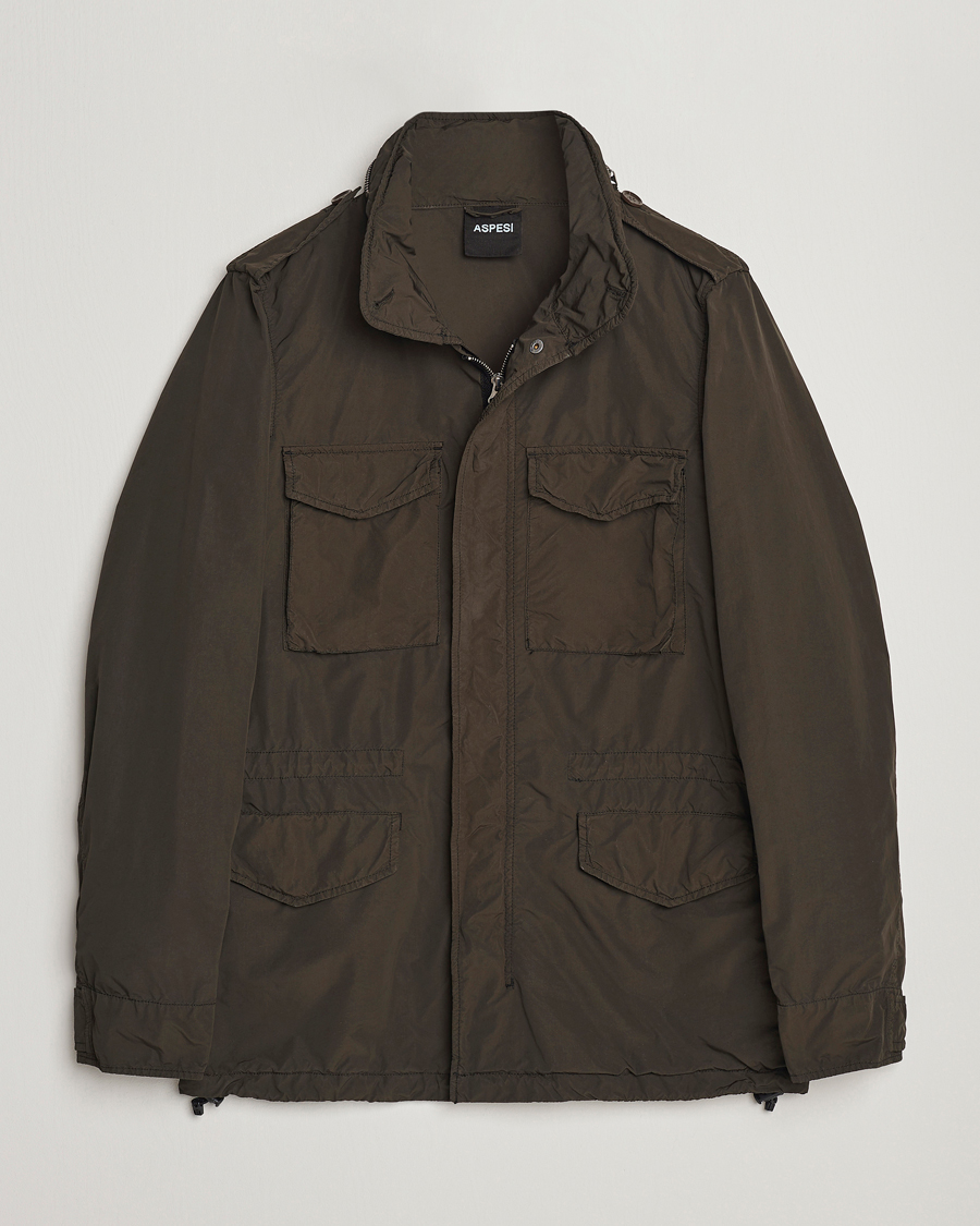 Herren | Jacken | Aspesi | Giubotto Garment Dyed Field Jacket Dark Military