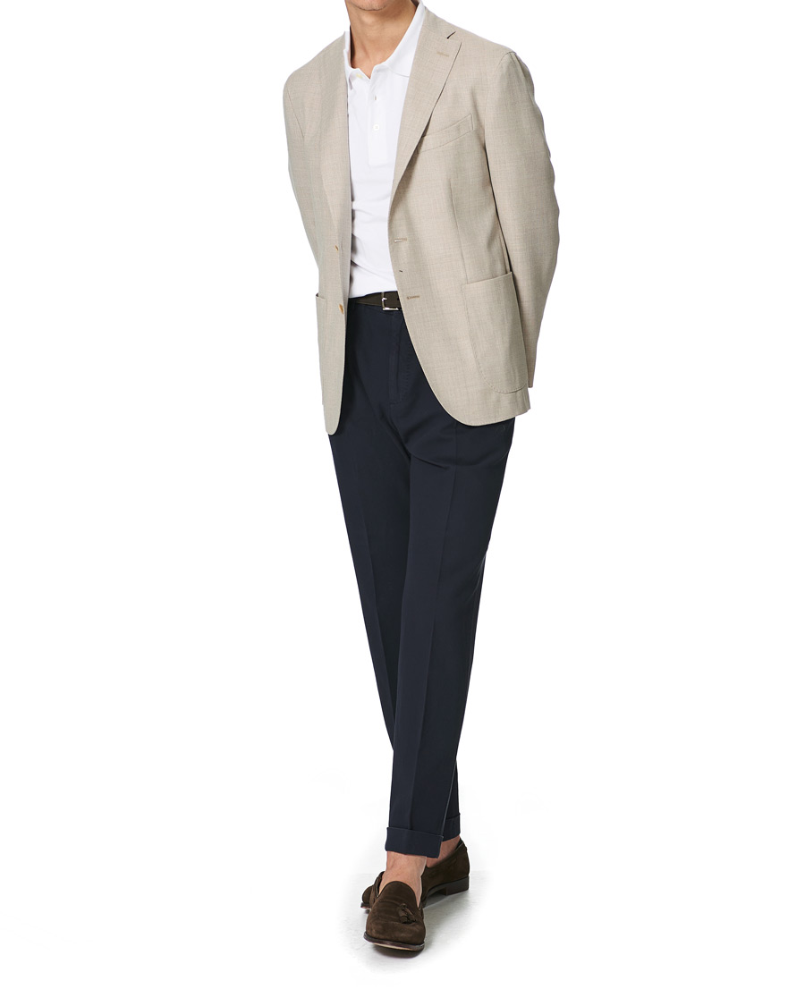 Herren | Hosen | Incotex | Carrot Fit Pleated Trousers Navy