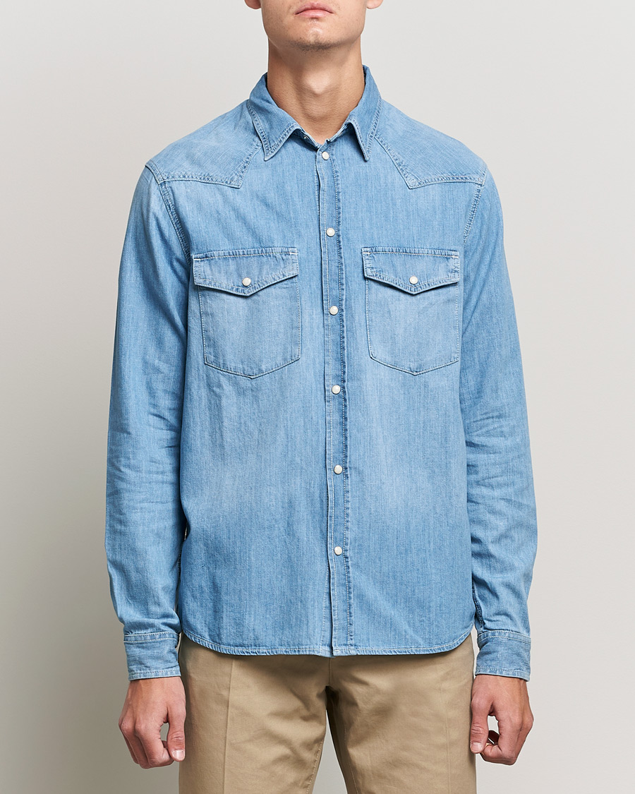 Herren | Hemden | J.Lindeberg | Carson Western Denim Shirt Bleached Denim