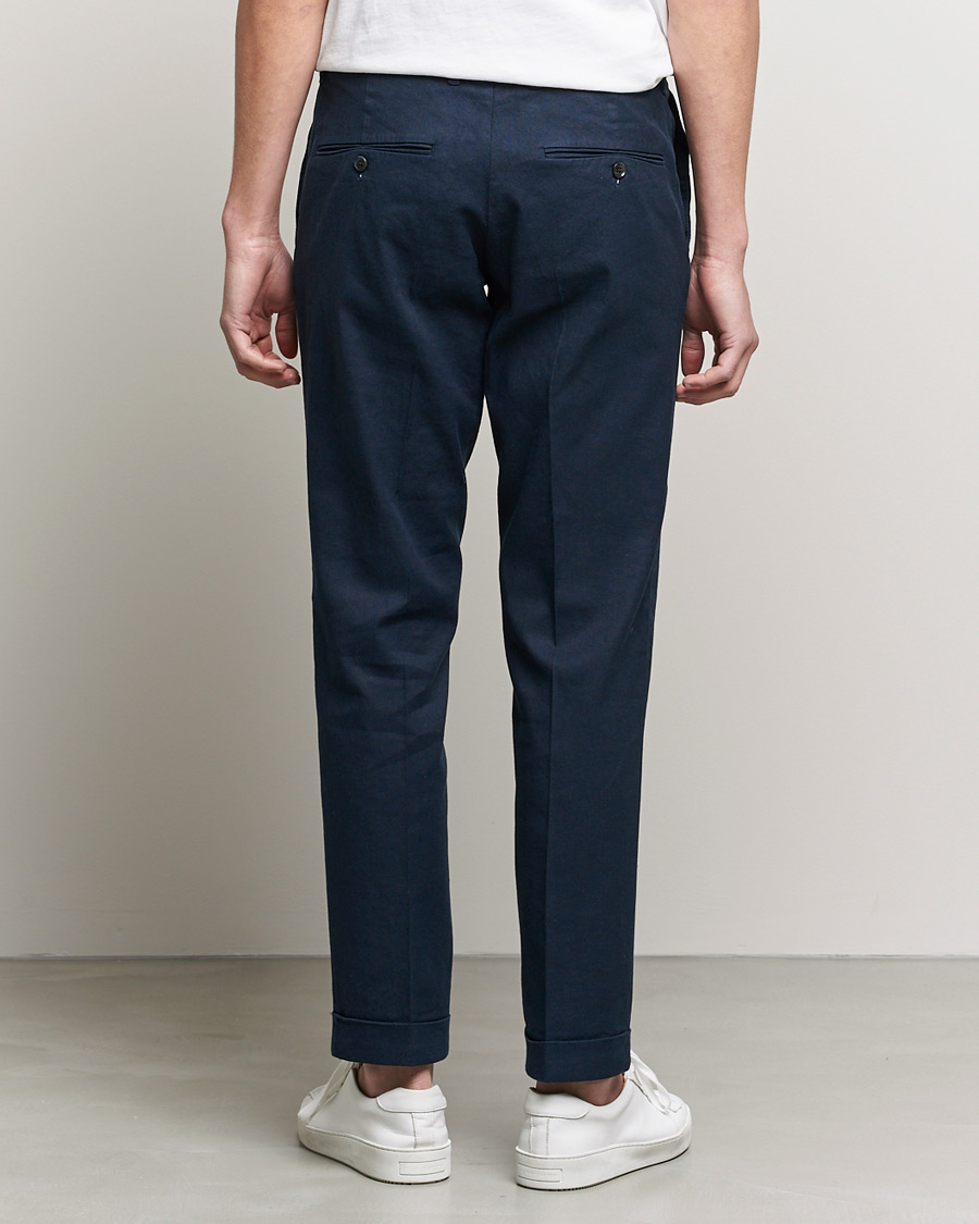Herren | Hosen | J.Lindeberg | Grant Stretch Cotton/Linen Trousers Navy