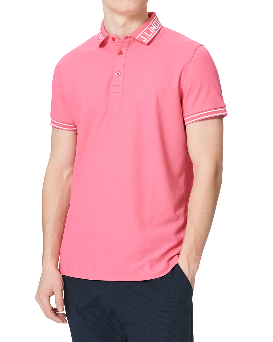 Herren | Poloshirts | J.Lindeberg | Austin Regular Golf Polo Hot Pink