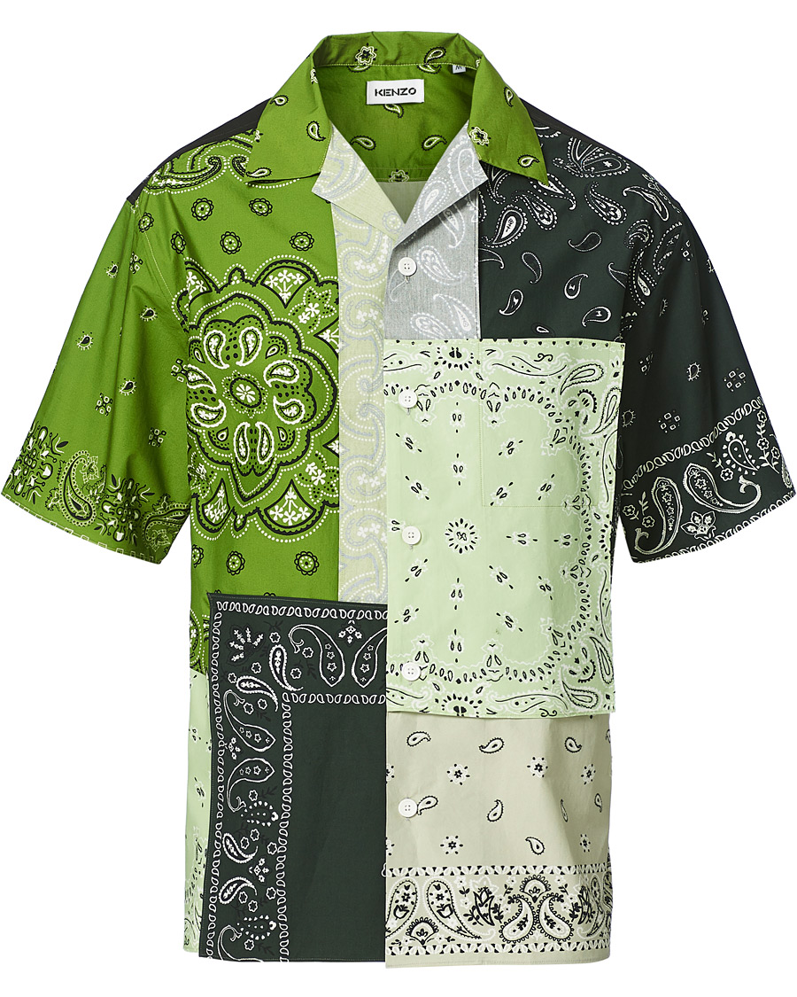 Herren | Hemden | KENZO | Patchwork Short Sleeves Shirt Green