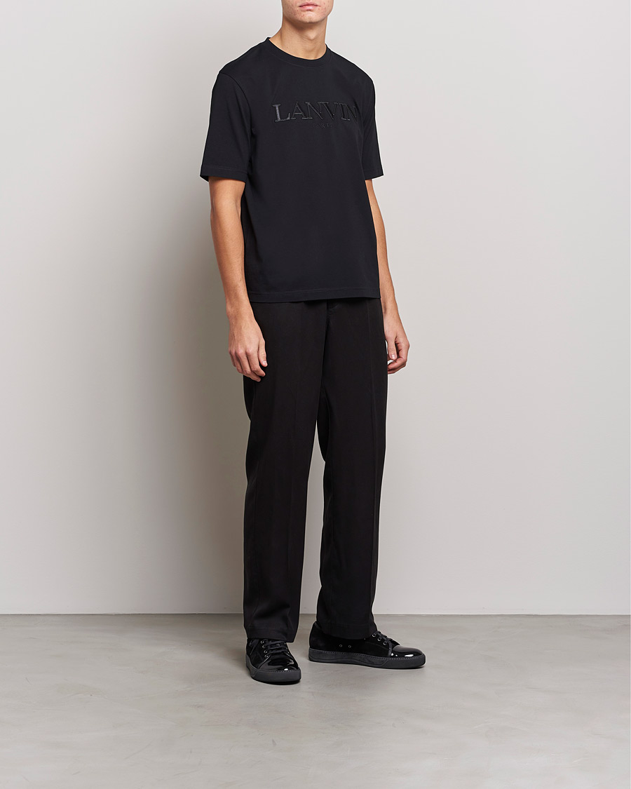 Herren | T-Shirts | Lanvin | Embroidered Tonal Logo T-Shirt Black