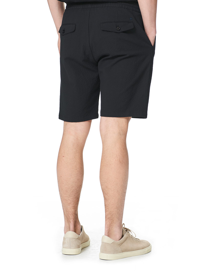 Herren | Shorts | NN07 | Foss Seersucker Drawstring Shorts Black