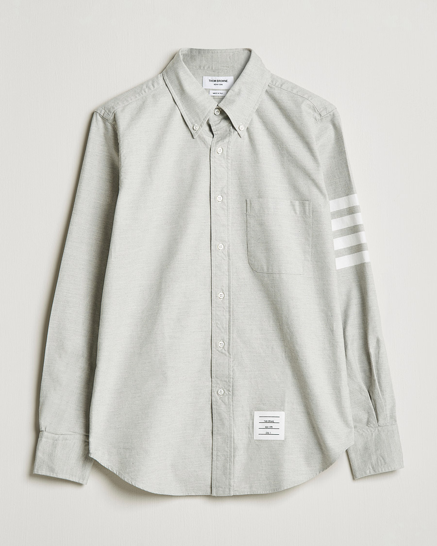 Herren | Hemden | Thom Browne | 4 Bar Flannel Shirt Light Grey