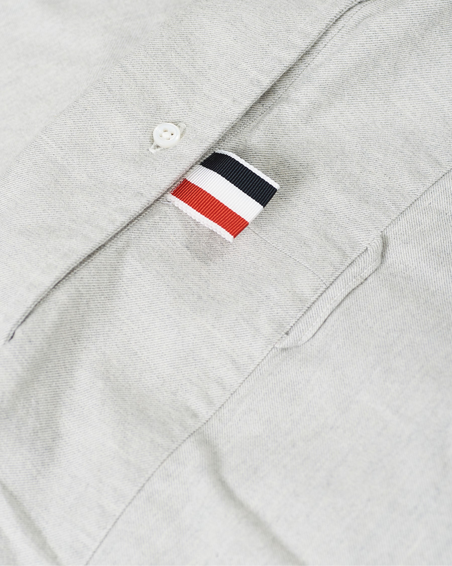 Herren | Hemden | Thom Browne | 4 Bar Flannel Shirt Light Grey