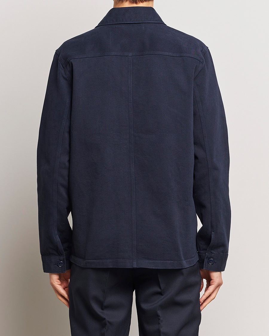 Herren | Hemden | A Day's March | Patch Pocket Sturdy Twill Overshirt Navy