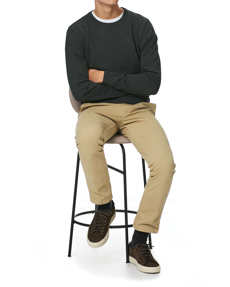 Herren | Pullover | A Day's March | Alagón Merino Crew Moss Melange