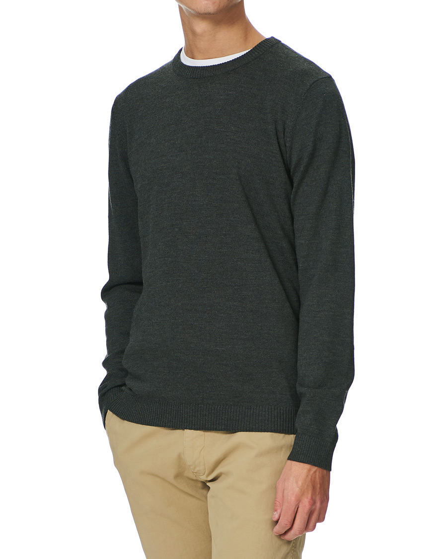 Herren | Pullover | A Day's March | Alagón Merino Crew Moss Melange