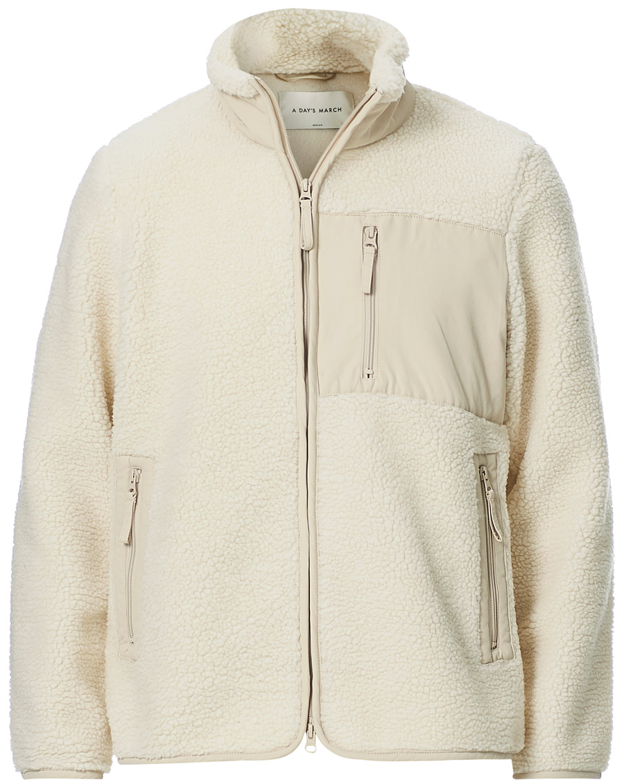 Herren | Pullover | A Day's March | Granån Recycled Fleece Jacket Off White