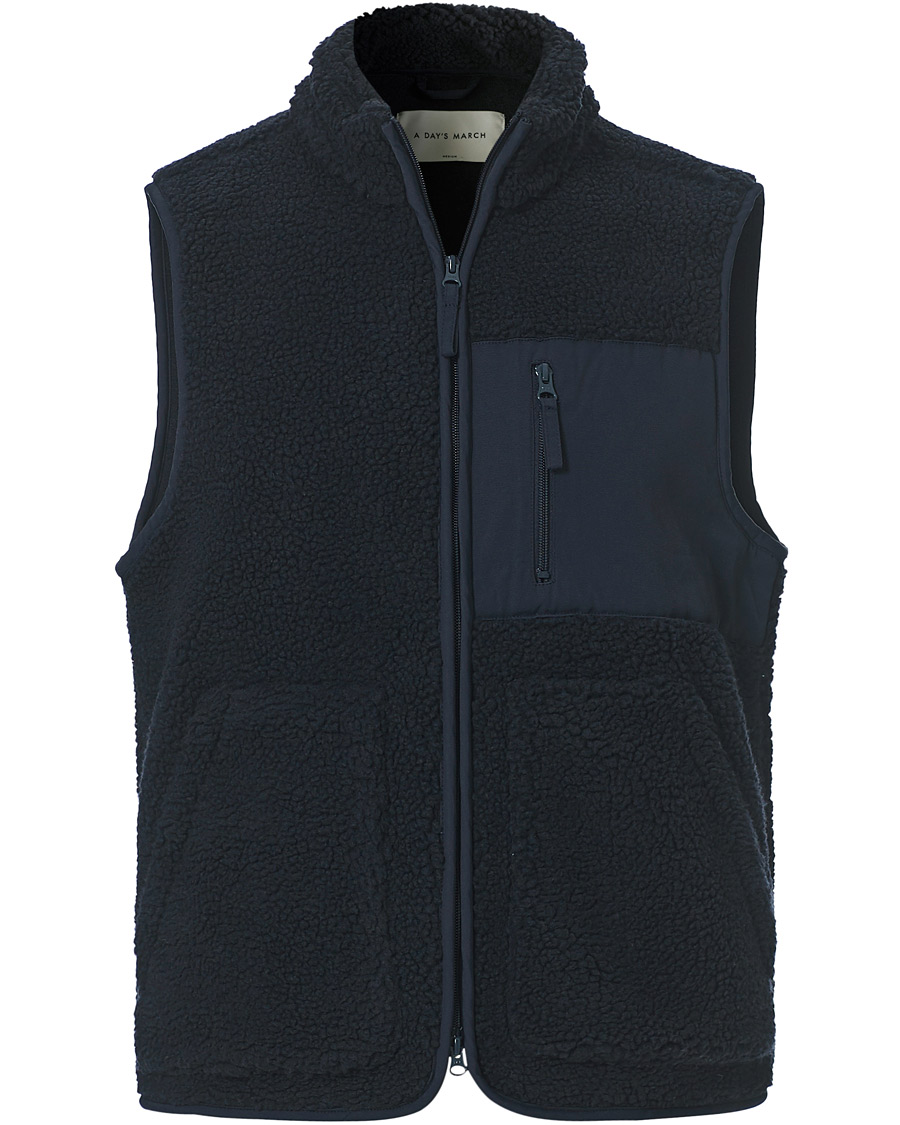 Herren | Pullover | A Day's March | Arvån Recycled Fleece Vest Navy