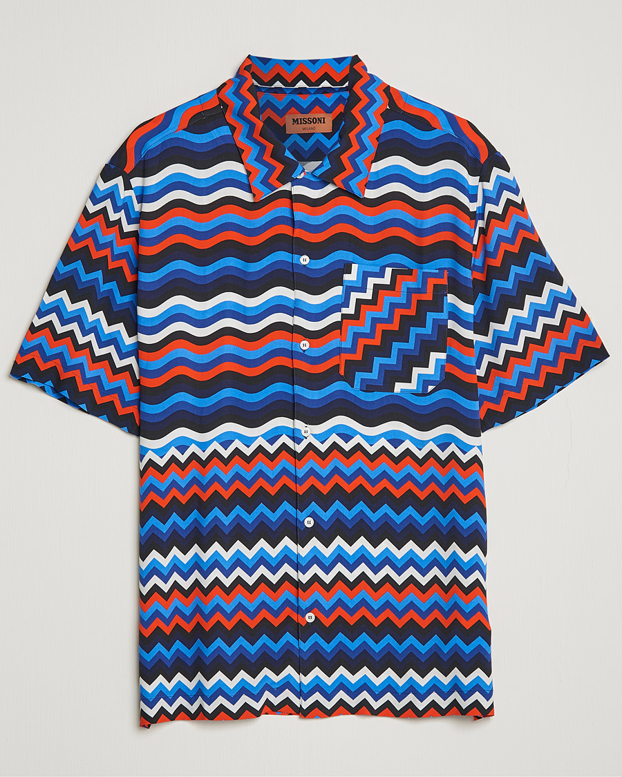 Herren | Hemden | Missoni | Zig Zag Bowling Shirt Navy/Red