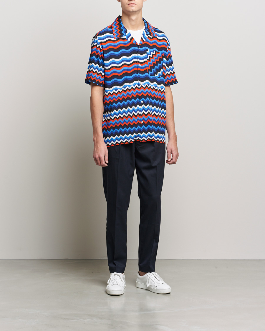 Herren | Hemden | Missoni | Zig Zag Bowling Shirt Navy/Red