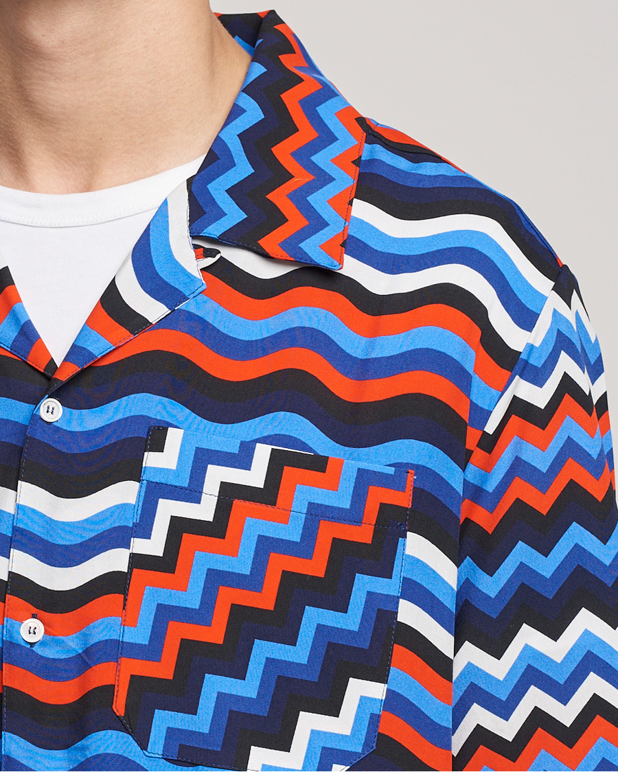 Herren | Hemden | Missoni | Zig Zag Bowling Shirt Navy/Red