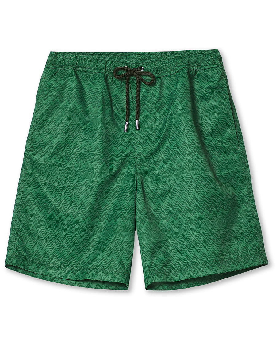 Herren | Badehosen | Missoni | Tonal Zig Zag Swim Shorts Dark Green