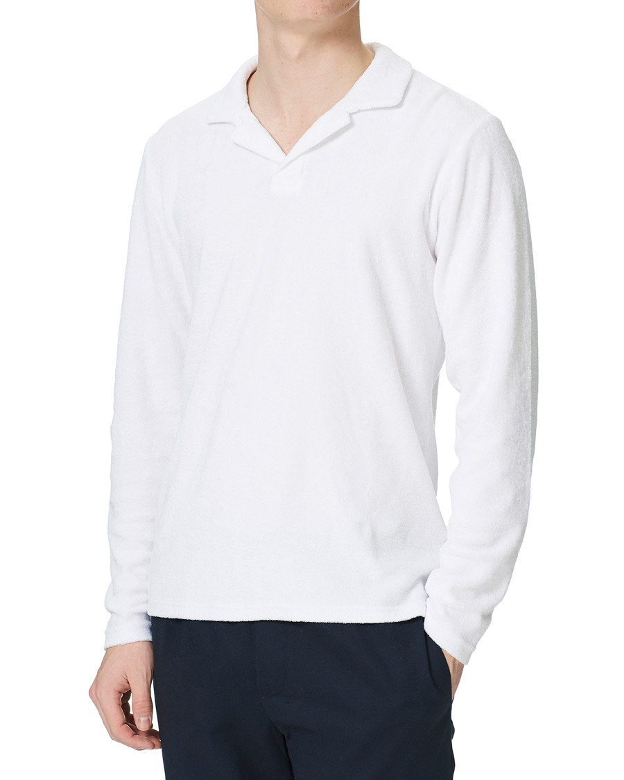 Herren | Pullover | Orlebar Brown | Terry Long Sleeve Polo White