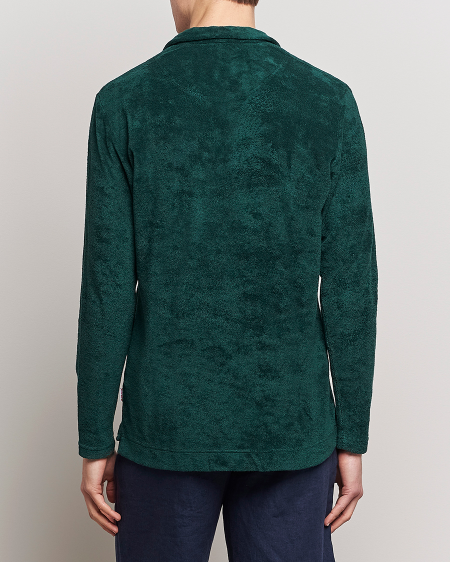Herren | Pullover | Orlebar Brown | Terry Long Sleeve Polo Racing Green